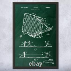Pitching Net Patent Framed Print Baseball Decor Dad Gifts Man Cave Decor