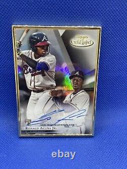 RONALD ACUNA JR. 2018 TOPPS GOLD LABEL ROOKIE GOLD FRAMED AUTO RC Card