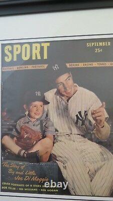 Rare 2001 Sweet Spot Joe DiMaggio Autograph Plus Sport Sept 1946 Magazine Framed