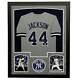 Reggie Jackson Signed Grey Custom Suede Matte Framed Baseball Jersey