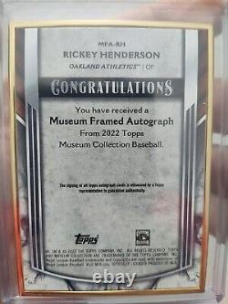 Rickey Henderson 03/10 Auto Gold Framed 2022 Topps Museum Collection Oakland A's