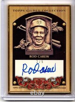 Rod Carew 2022 Topps Chrome Gilded RUBY 2/5 Framed Hall of Fame Plaque Autograph