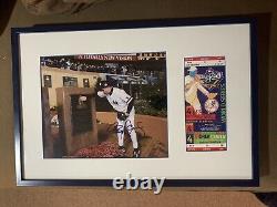 Roger Clemens Auto/Signed Original Photo With 1999 WS Game 4 Full Ticket Framed