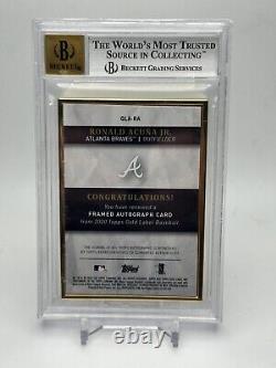 Ronald Acuna Jr. 2020 Topps Gold Label Framed Blue /50 BGS 9 Auto 10