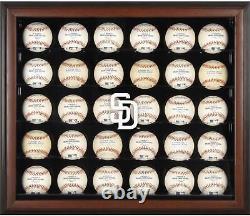 San Diego Padres Logo Brown Framed 30-Ball Display Case Fanatics