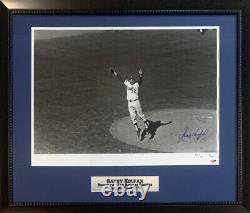 Sandy Koufax Autographed Dodgers Signed Baseball Framed 16x20 Photo PSA DNA COA