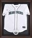 Seattle Mariners Brown Framed Logo Jersey Display Case