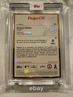 Shohei Ohtani 1 of 1! Topps Project70 1977 by Quiccs Gold Frame Edition