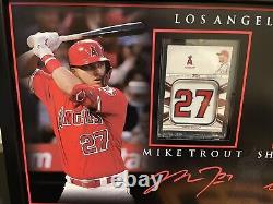 Shohei Ohtani & Mike Trout 9x20 framed relic cards perfect for man cave