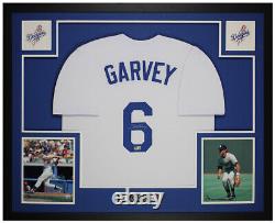 Steve Garvey Autographed and Framed White Dodgers Jersey Auto Beckett COA