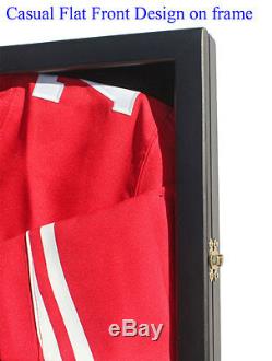 TWO UV Protect Jersey Display Cases Wall Frames Football Baseball, LOCKABLE