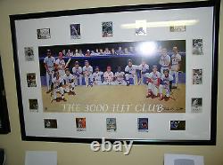 The 3000 hit club custom framed 16 cards signed with signed Ron Lewis litho