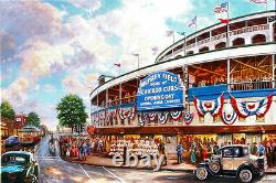 Thomas Kinkade Wrigley Field Memories and Dreams 18 x 27 S/N Canvas Baseball