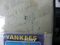Thurman Munson autograph and baseball card in frame
