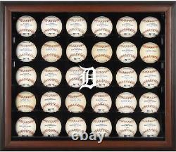 Tigers Logo Brown Framed 30-Ball Display Case Fanatics