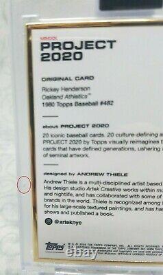 Topps PROJECT 2020 #185 Rickey Henderson by Andrew Thiele #1/1 Gold Frame