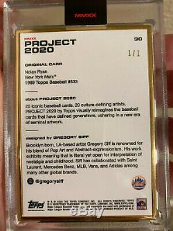 Topps PROJECT 2020 Nolan Ryan 1969 by Gregory Siff GOLD FRAME 1/1 Card #30 Mets