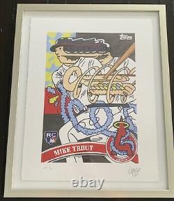 Topps Project 2020 Fine Art Print Mike Trout Ermsy Silver Frame A. P. #d 17/20