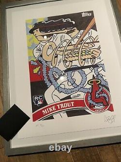 Topps Project 2020 Fine Art Print Mike Trout by Ermsy Silver Frame A. P. /20