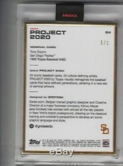 Topps Project 2020 GOLD FRAME 1/1 #24 Tony Gwynn by Grotesk RC San Diego Padres