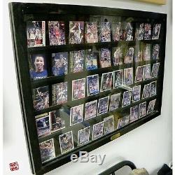 Trading Card Wall Display Case Graded Frame From Wood 50 Cards Baseball New