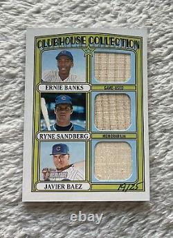 Triple Relic Chicago Cubs Clubhouse Collection CCT-BSB Topps Heritage Banks HoF