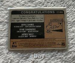 Triple Relic Chicago Cubs Clubhouse Collection CCT-BSB Topps Heritage Banks HoF