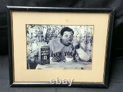 Vintage Babe Ruth Quaker Puffed Wheat Cereal Framed Publicity Photo