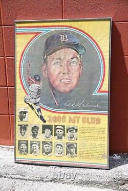 Vintage Detroit Tigers Al Kaline 3,000 Hits Club Baseball Poster MLB 1970s Frame
