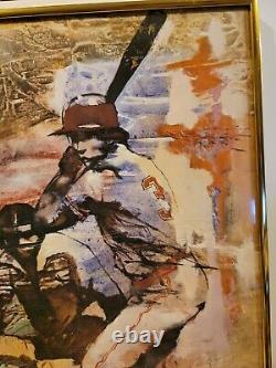 Vintage Louis Zansky MLB Baseball Art Fine Reproduction COA Professionally Frame