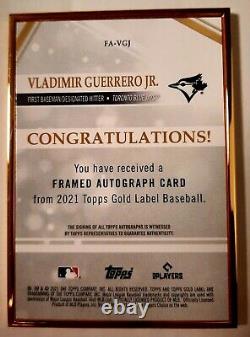 Vladimir Guerrero Jr 2021 Topps Gold Label, Gold Framed Auto, Red Ssp #/5! Rare