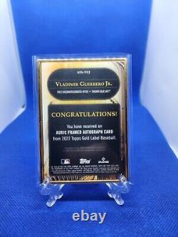 Vladimir Guerrero Jr. 2022 Topps Gold Label Gold Framed Auric On-Card Auto /25