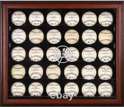 Yankees Logo Mahogany Framed 30-Ball Display Case Fanatics