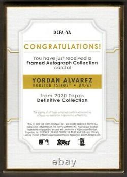 Yordan Alvarez 2020 Topps Definitive Collection Framed Auto /30 RC Rookie Card