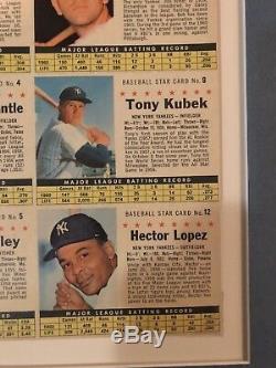 1961 Après Céréales Yankees De New York Uncut Équipe Fiche Archives Framed No Colle