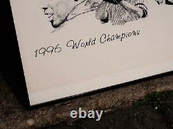 1996 Ny Yankees World Series 20x30 Stylo Encadré Et Encre Artiste Lithographie. Royaume