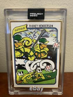 1 / 1 Gold Frame Topps Project 2020 Rickey Henderson Card #168 By Ermsy With Box