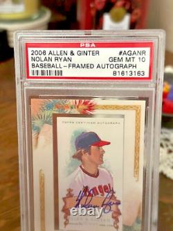 2006 Allen Ginter #aganr Nolan Ryan Psa 10 Baseball Encadré Autographe Auto