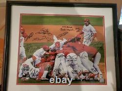 2008 World Series Champion Phillies Team Signed Photofile 16 X 20 Photo Framed
