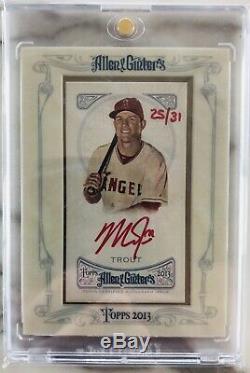 2013 Allen & Ginter Topps Auto Framed Mini Mike Trout 25/31 Les Anges Ssp