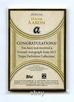 2017 Topps Collection Définitive Hank Aaron Dcfa-ha Encadré Auto 1/5 Braves