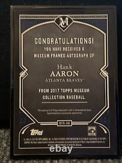 2017 Topps Museum Collection Hank Aaron Auto #1/5 Black Frame Silver Signature