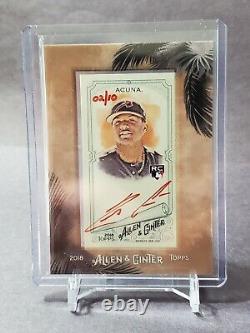 2018 Allen & Ginter Ronald Acuna Jr. Red Ink Cadre Rc Autographe Rookie /10