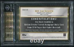 2018 Topps Gold Label Bo Jackson Golden Greats Cadre Bat Auto #03/15 Bgs 9.5