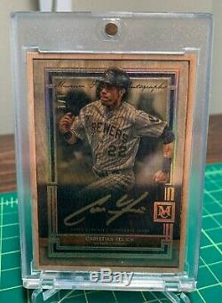 2020 Musée Collection Christian Topps Yelich 1/1 Bois Auto Frame