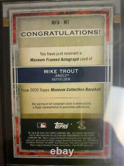 2020 Topps Museum Collection Encadré Mike Trout Silver Ink Auto 1/5 Anges