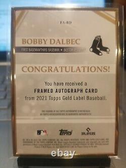2021 Bobby Dalbec #14/25 Topps Gold Label Red Gold Framed Auto Rookie #fa-dr