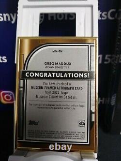 2021 Collection Du Musée Topps Greg Maddux Gold Framed Or Encre Auto /10