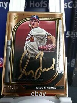 2021 Collection Du Musée Topps Greg Maddux Gold Framed Or Encre Auto /10