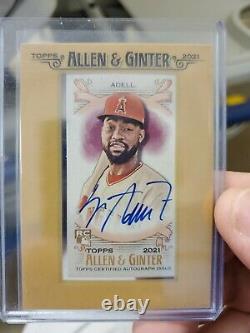 2021 Topps Allen & Ginter Jo Adell Rookie Mini Cadre Autographe Angels Auto Rc